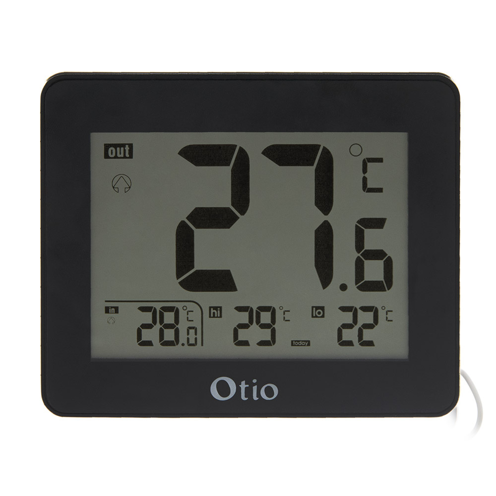 11€91 sur Otio - Thermomètre int/ext sans fil Blanc - Station météo  thermomètre pluviomètre - Achat & prix
